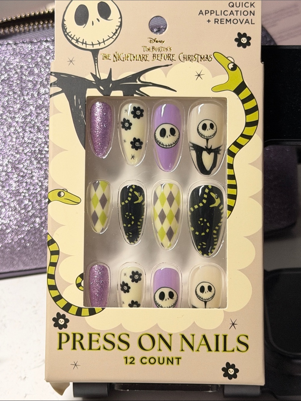 “The Nightmare Before Christmas” Festive  Press-On Nails Jack Skellington